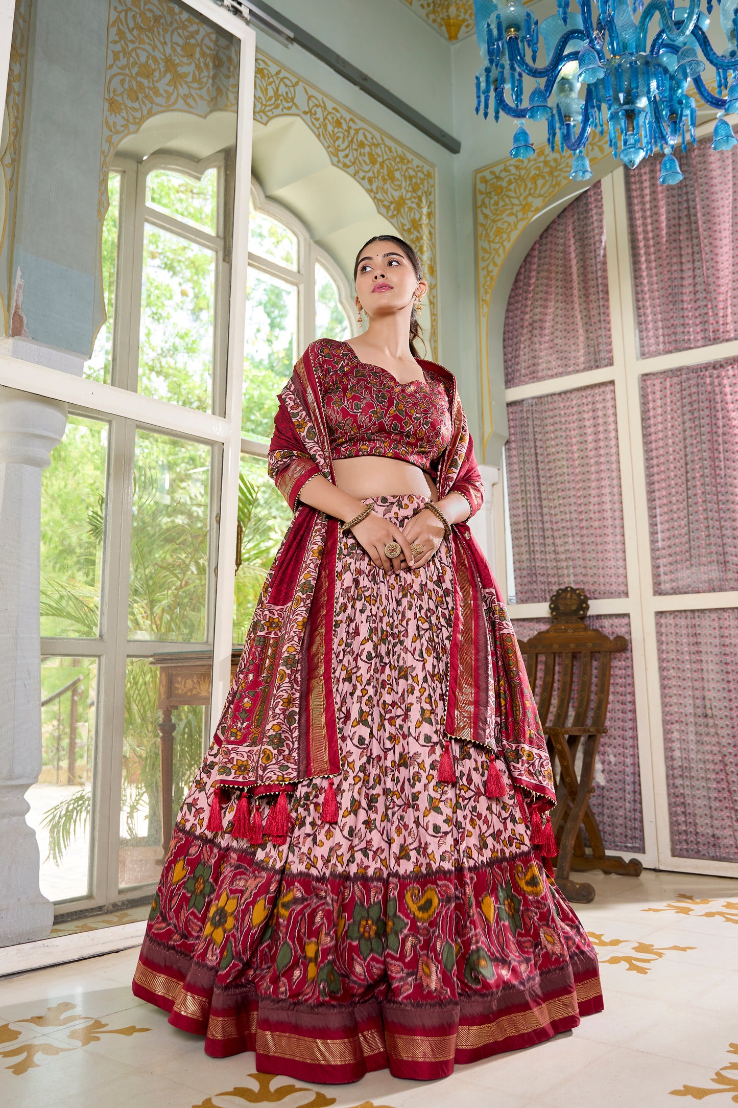 Modern Look – Women's Tussar Silk Lehenga Choli Set with Timeless Elegance