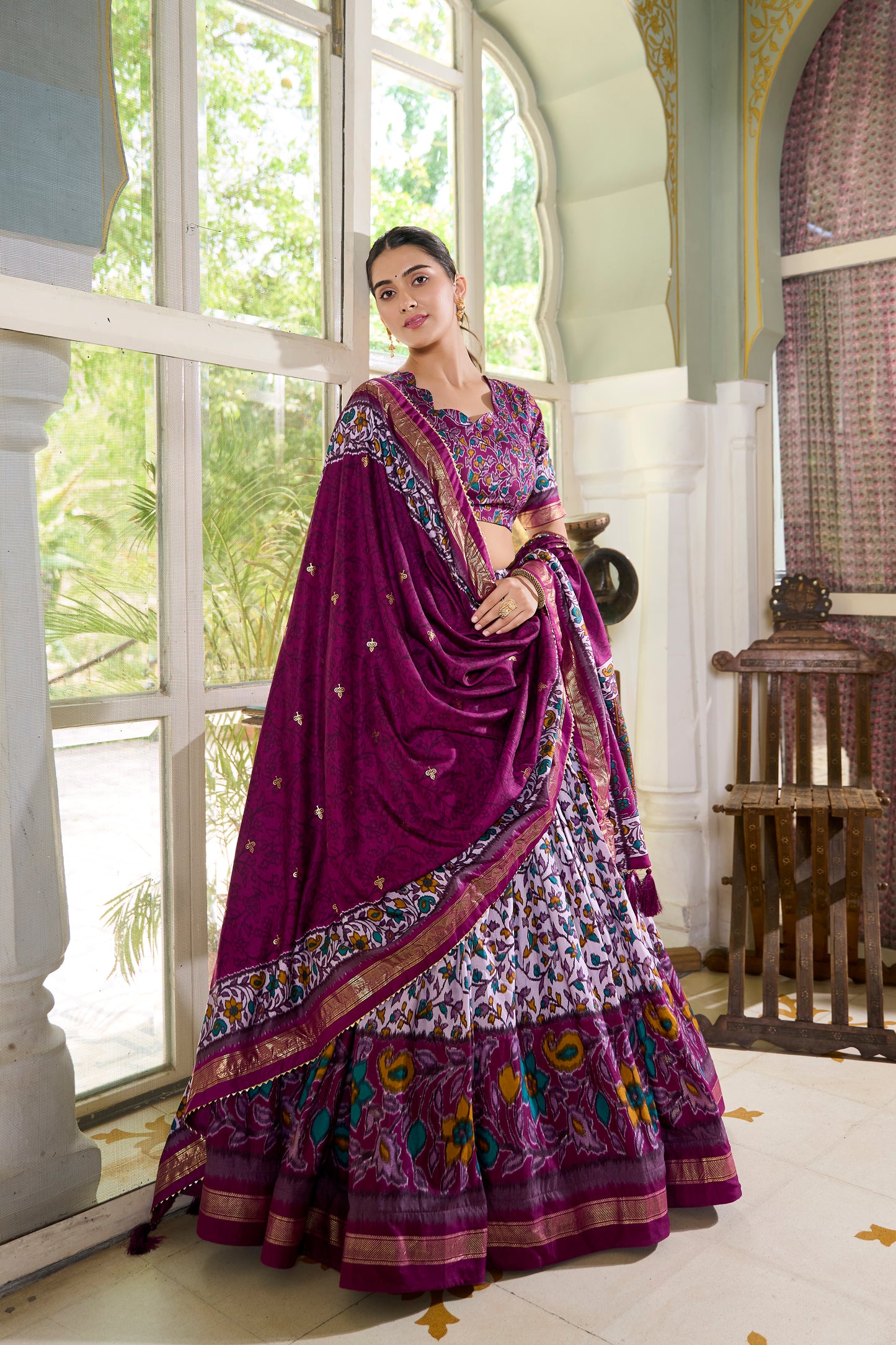 Modern Look – Women's Tussar Silk Lehenga Choli Set with Timeless Elegance