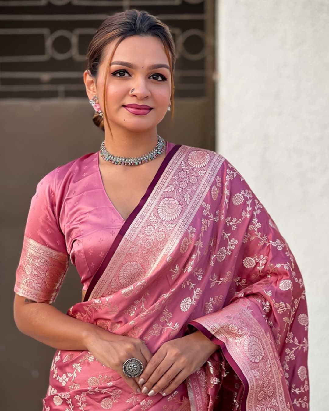 Banarasi Soft Silk Saree with Lustrous Zari Weave & Graceful Traditional Finish