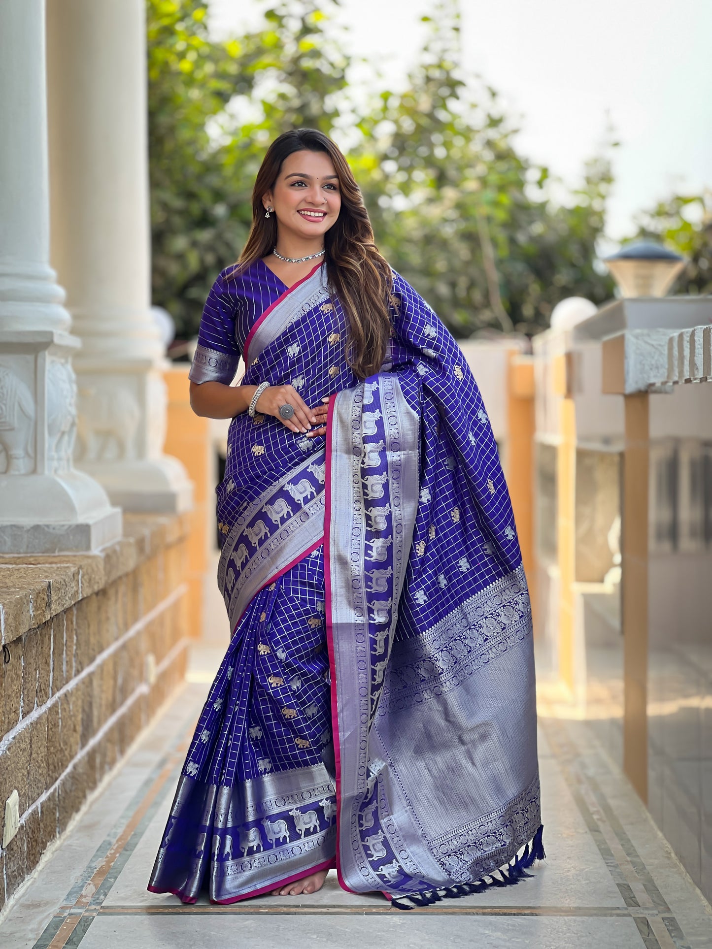 Banarasi Soft Silk Saree with Lustrous Zari Weave & Graceful Traditional Finish