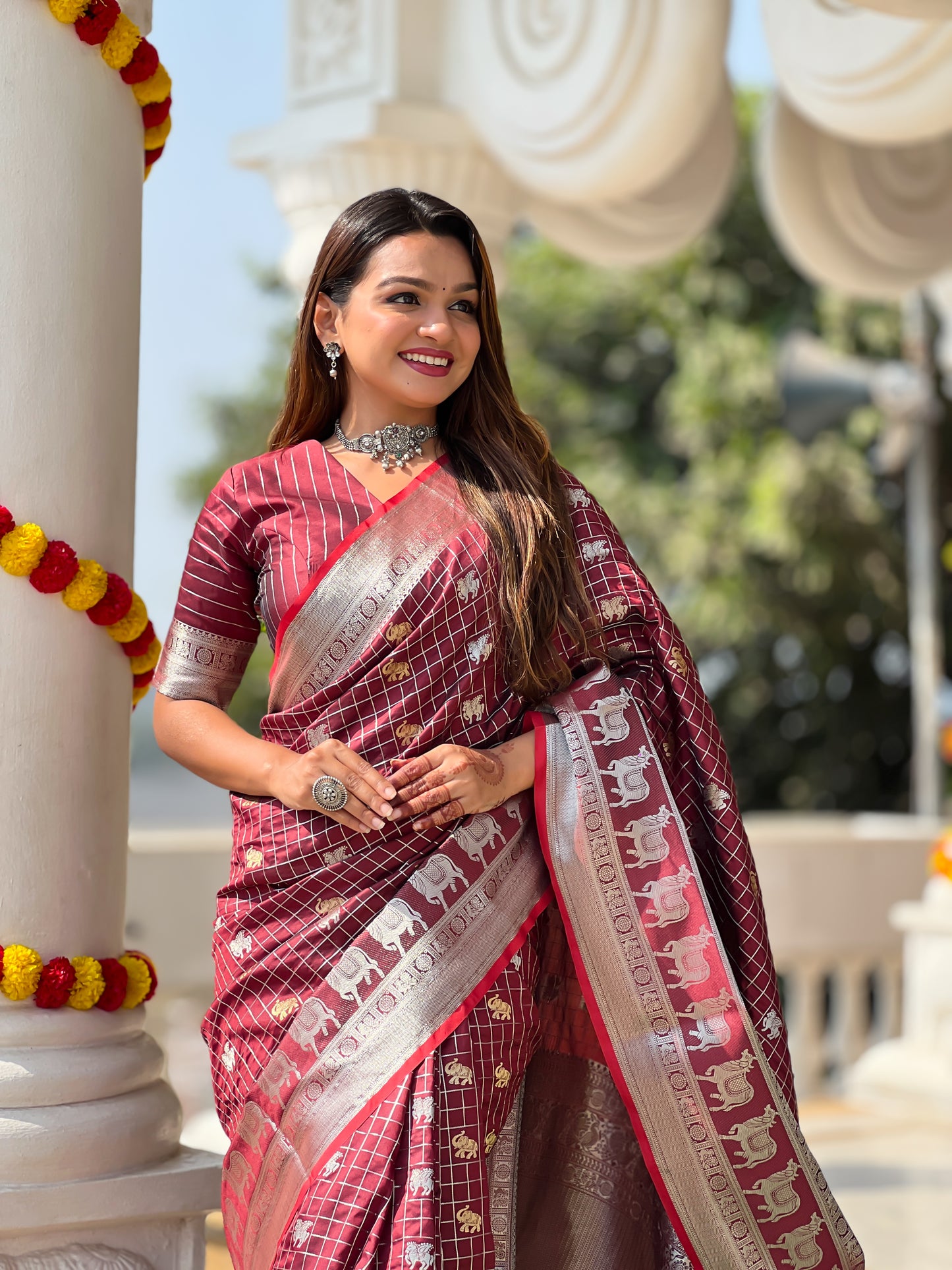 Banarasi Soft Silk Saree with Lustrous Zari Weave & Graceful Traditional Finish