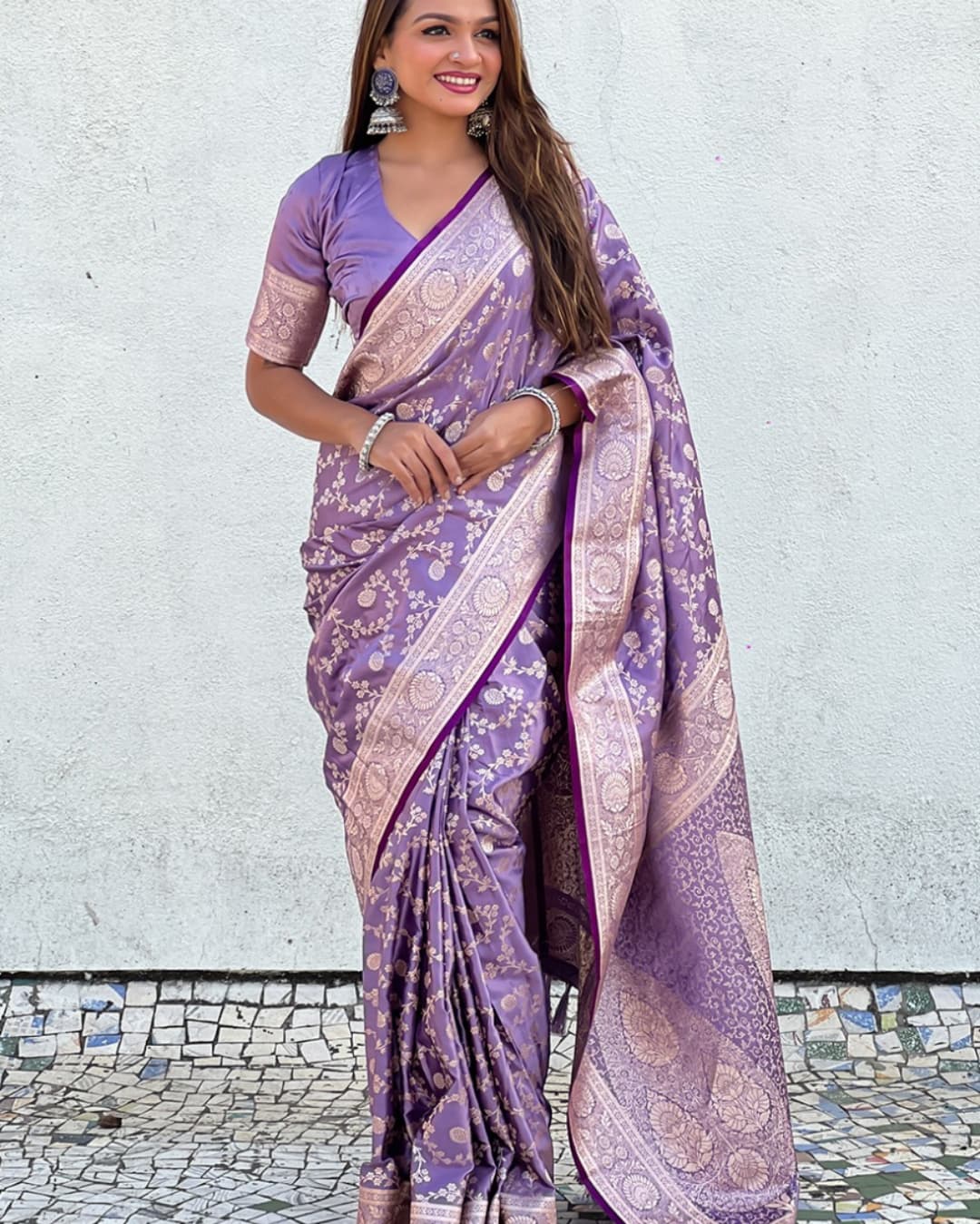 Banarasi Soft Silk Saree with Lustrous Zari Weave & Graceful Traditional Finish