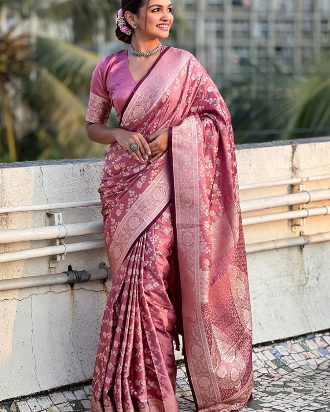 Banarasi Soft Silk Saree with Lustrous Zari Weave & Graceful Traditional Finish