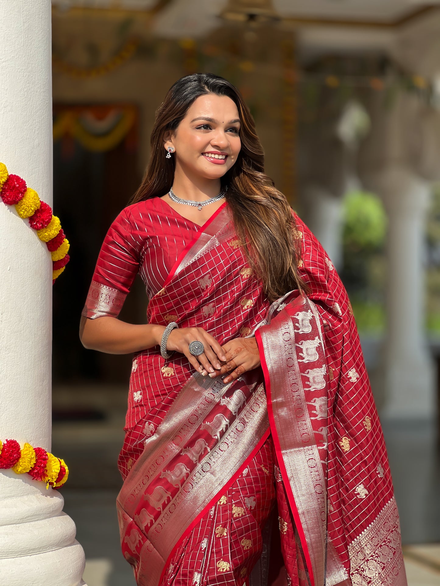 Banarasi Soft Silk Saree with Lustrous Zari Weave & Graceful Traditional Finish