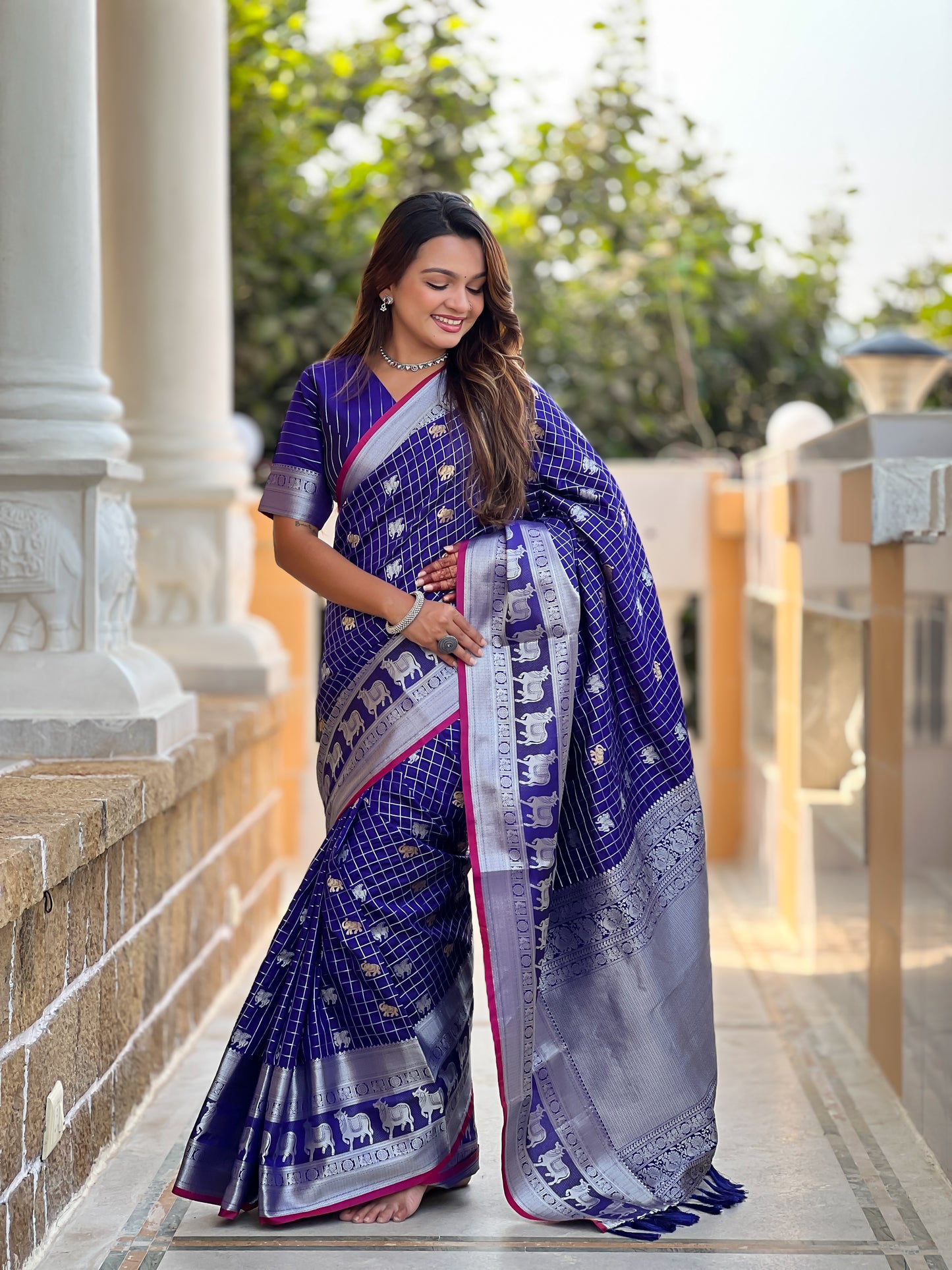 Banarasi Soft Silk Saree with Lustrous Zari Weave & Graceful Traditional Finish