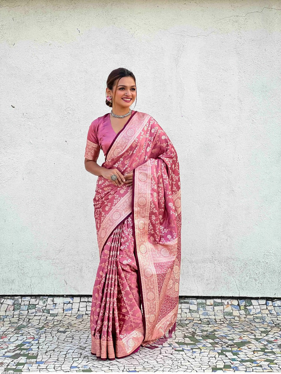 Banarasi Soft Silk Saree with Lustrous Zari Weave & Graceful Traditional Finish