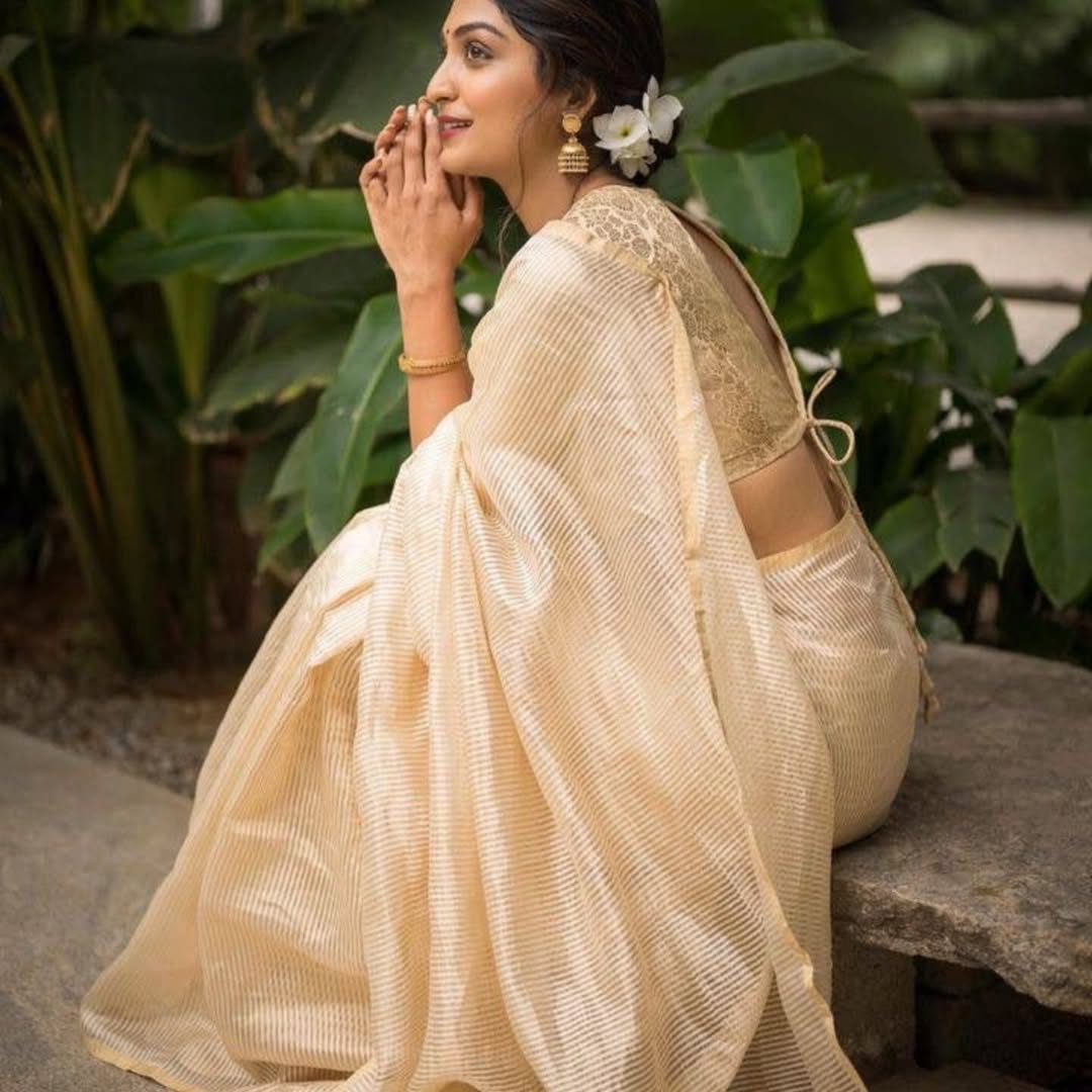 Graceful Banarasi Soft Silk Saree with Detailed Zari Work and Classic Pallu Elegance