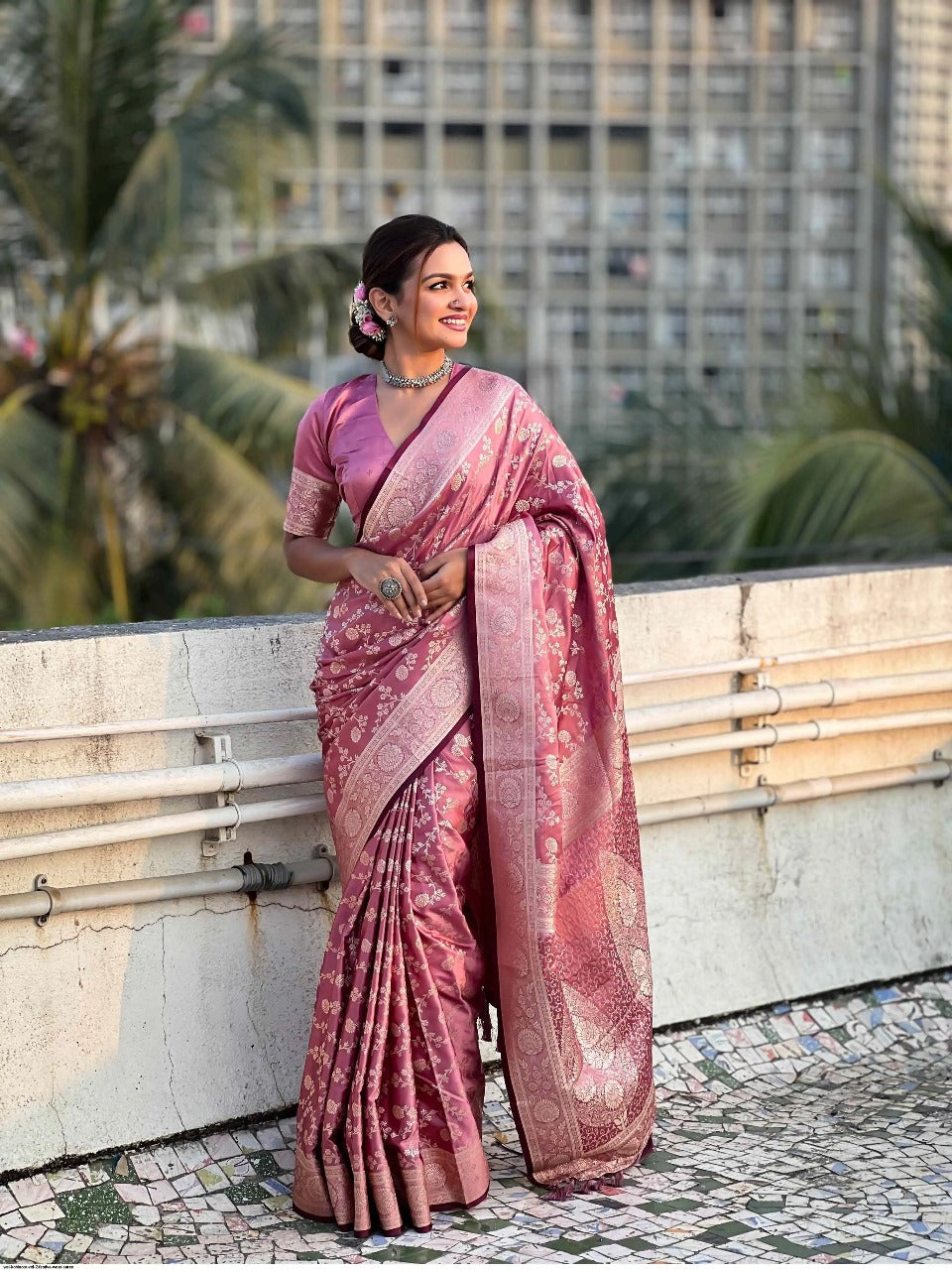 Banarasi Soft Silk Saree with Lustrous Zari Weave & Graceful Traditional Finish