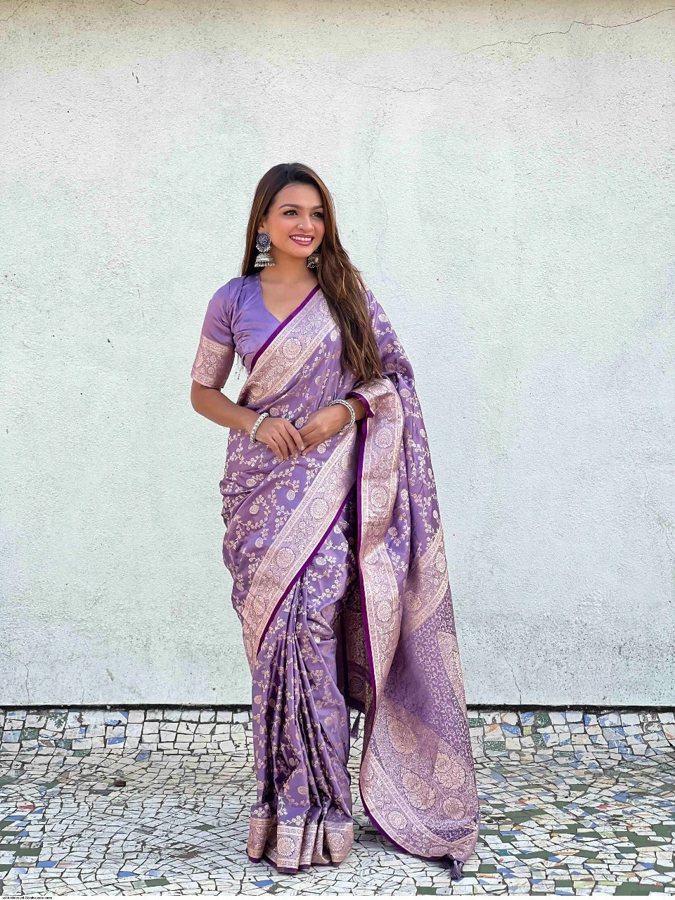 Banarasi Soft Silk Saree with Lustrous Zari Weave & Graceful Traditional Finish
