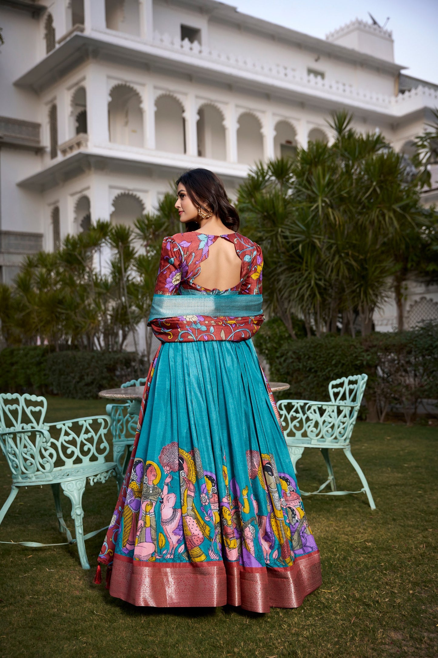 Festive Glow – Tussar Silk Lehenga Choli Set with Traditional Elegance & Charm for Women's