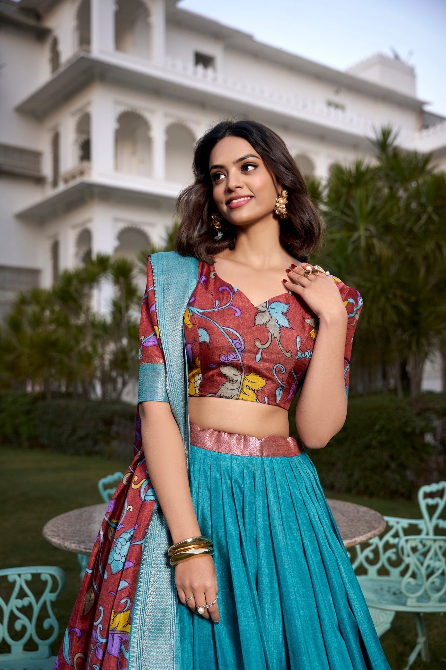 Festive Glow – Tussar Silk Lehenga Choli Set with Traditional Elegance & Charm for Women's