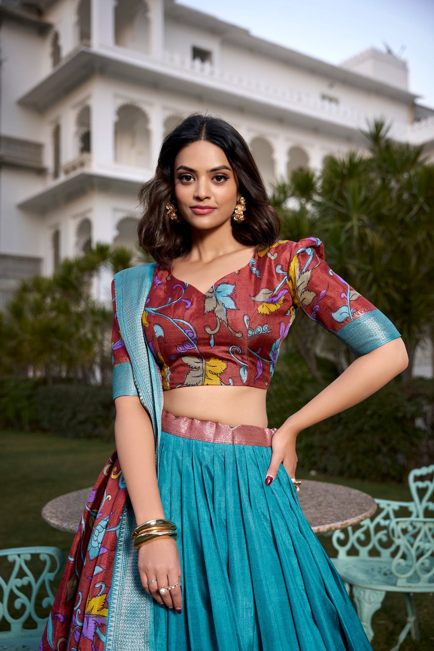 Festive Glow – Tussar Silk Lehenga Choli Set with Traditional Elegance & Charm for Women's