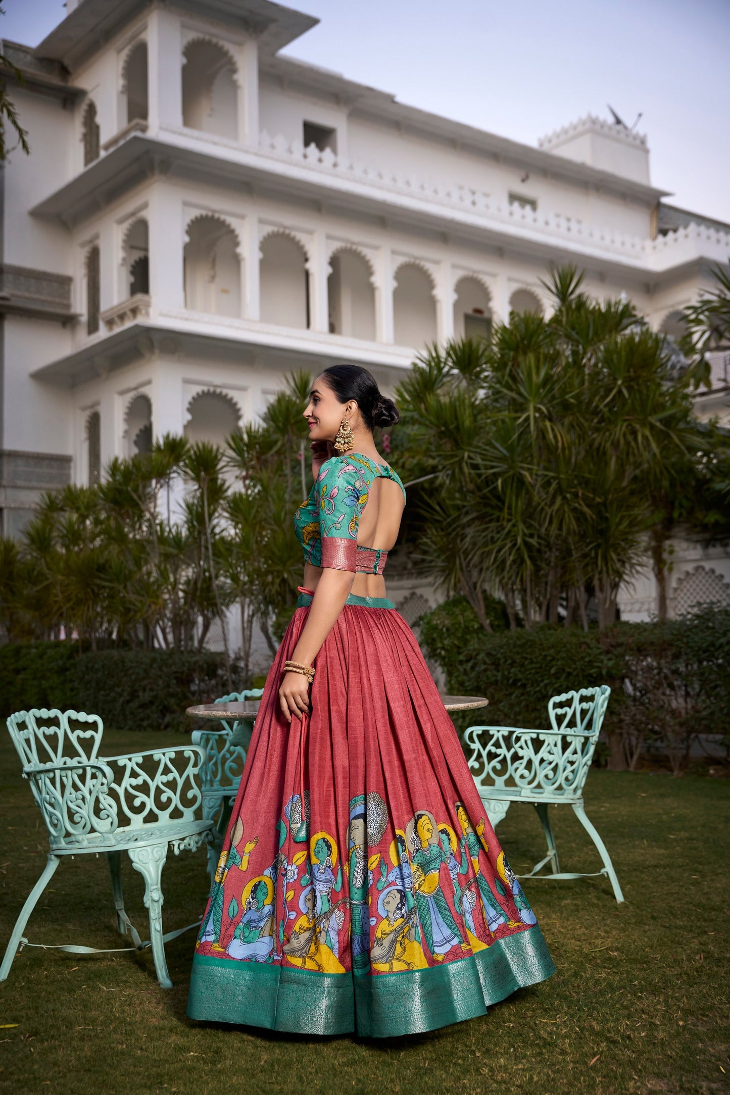 Festive Glow – Tussar Silk Lehenga Choli Set with Traditional Elegance & Charm for Women's