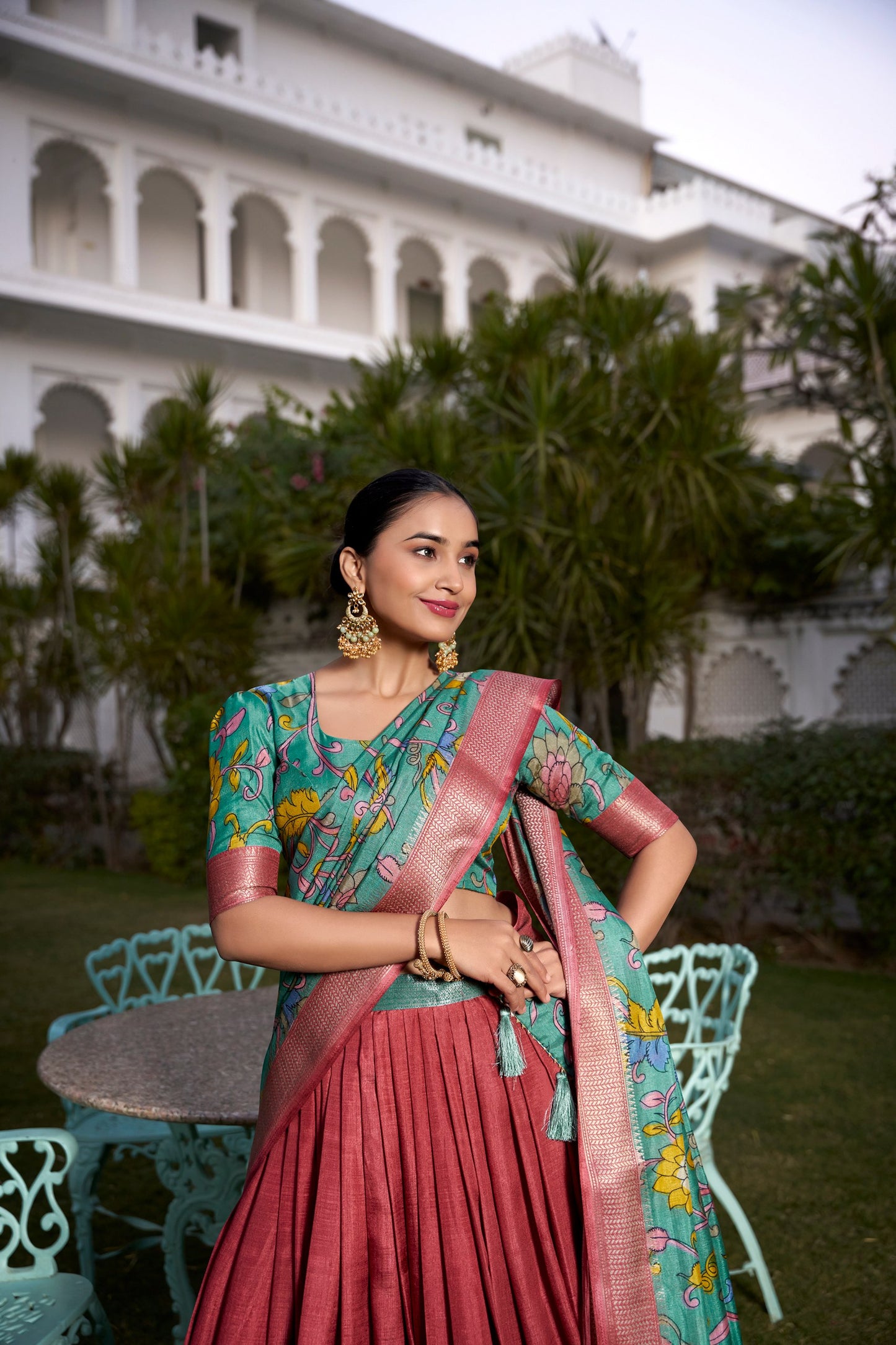 Festive Glow – Tussar Silk Lehenga Choli Set with Traditional Elegance & Charm for Women's