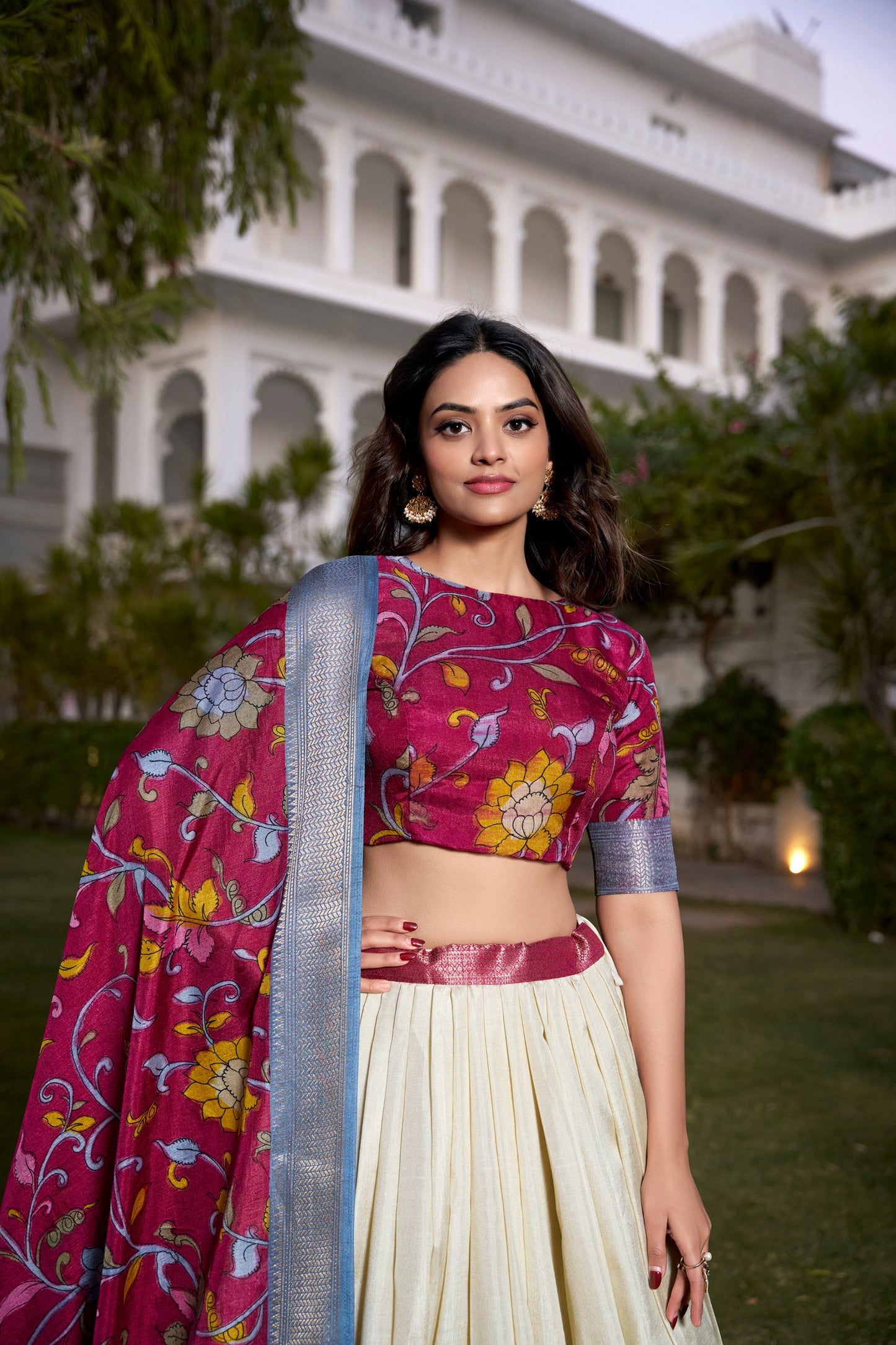 Festive Glow – Tussar Silk Lehenga Choli Set with Traditional Elegance & Charm for Women's
