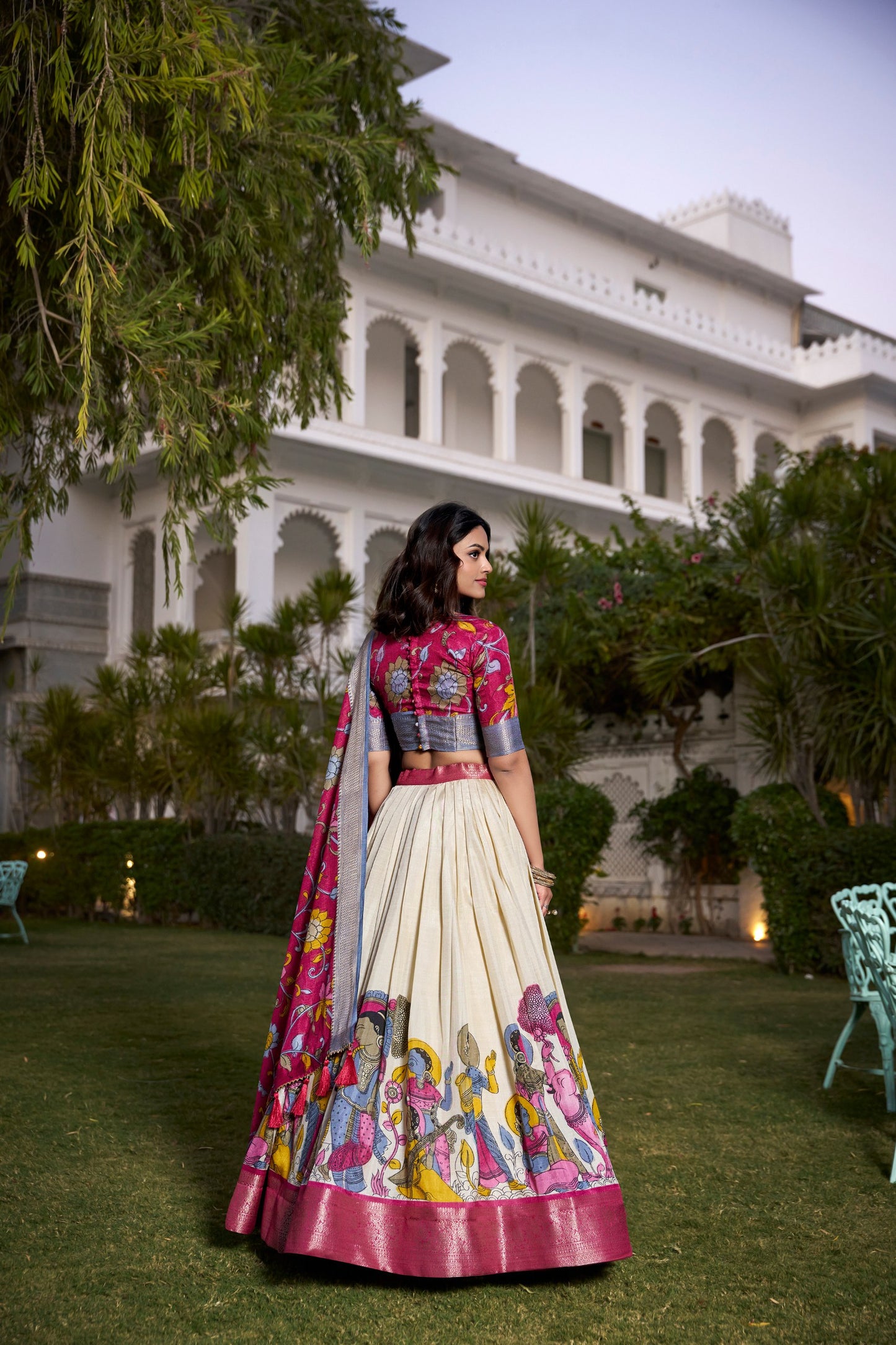 Festive Glow – Tussar Silk Lehenga Choli Set with Traditional Elegance & Charm for Women's