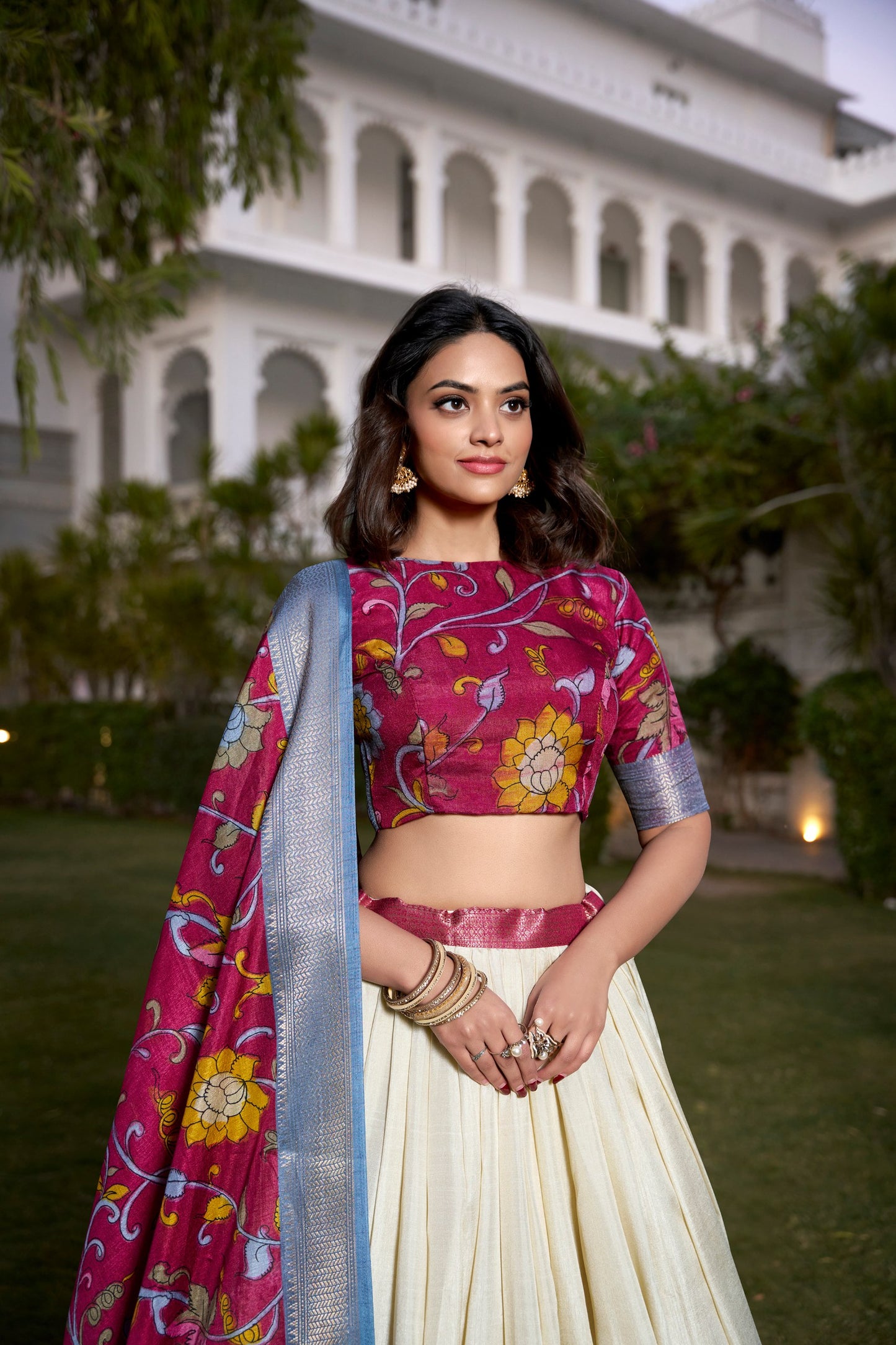 Festive Glow – Tussar Silk Lehenga Choli Set with Traditional Elegance & Charm for Women's