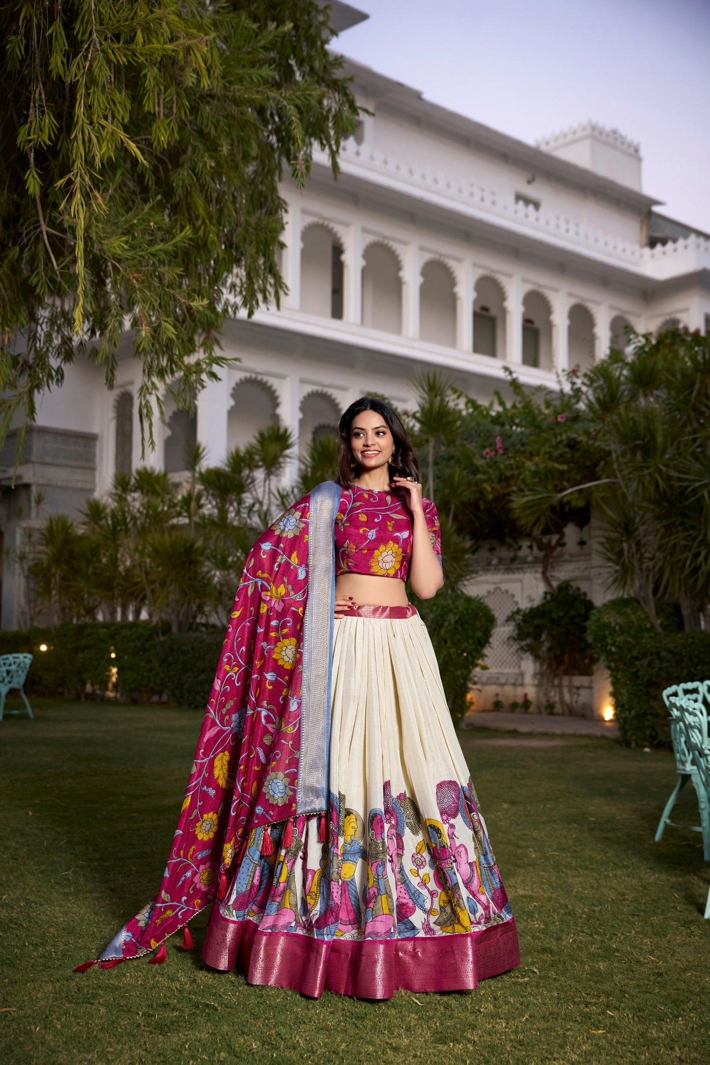 Festive Glow – Tussar Silk Lehenga Choli Set with Traditional Elegance & Charm for Women's