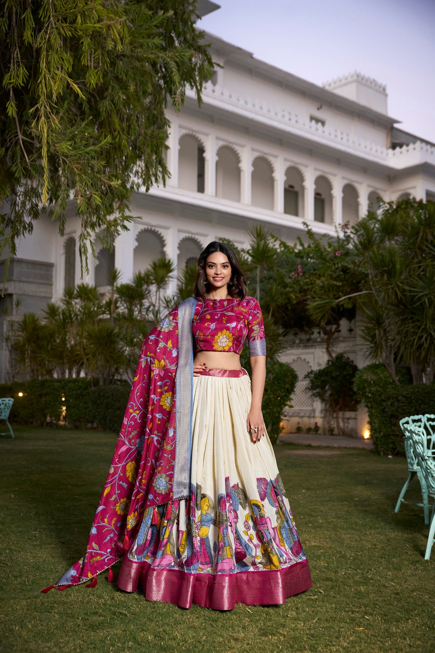Festive Glow – Tussar Silk Lehenga Choli Set with Traditional Elegance & Charm for Women's