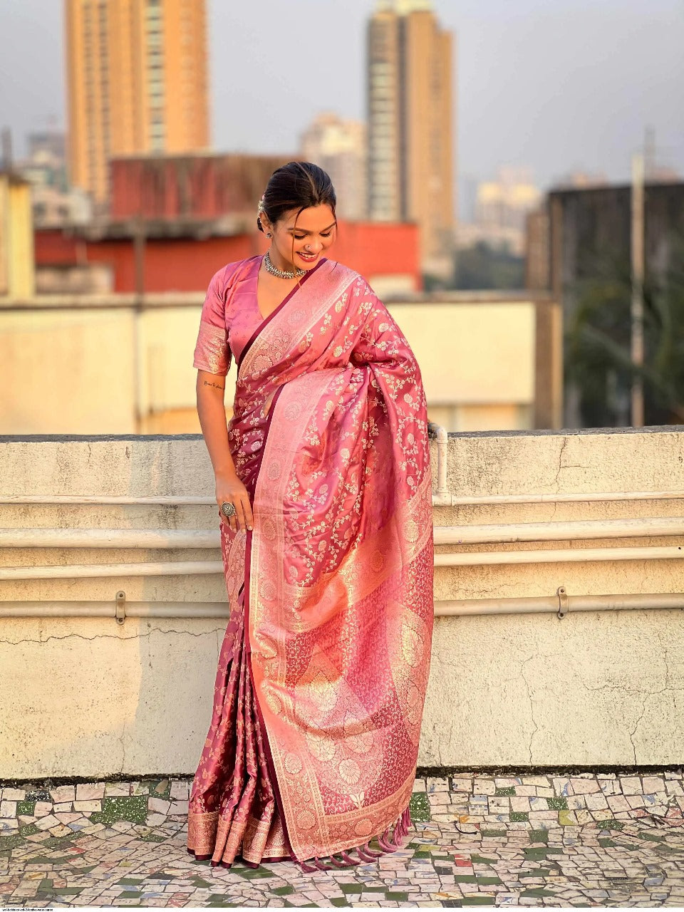 Banarasi Soft Silk Saree with Lustrous Zari Weave & Graceful Traditional Finish