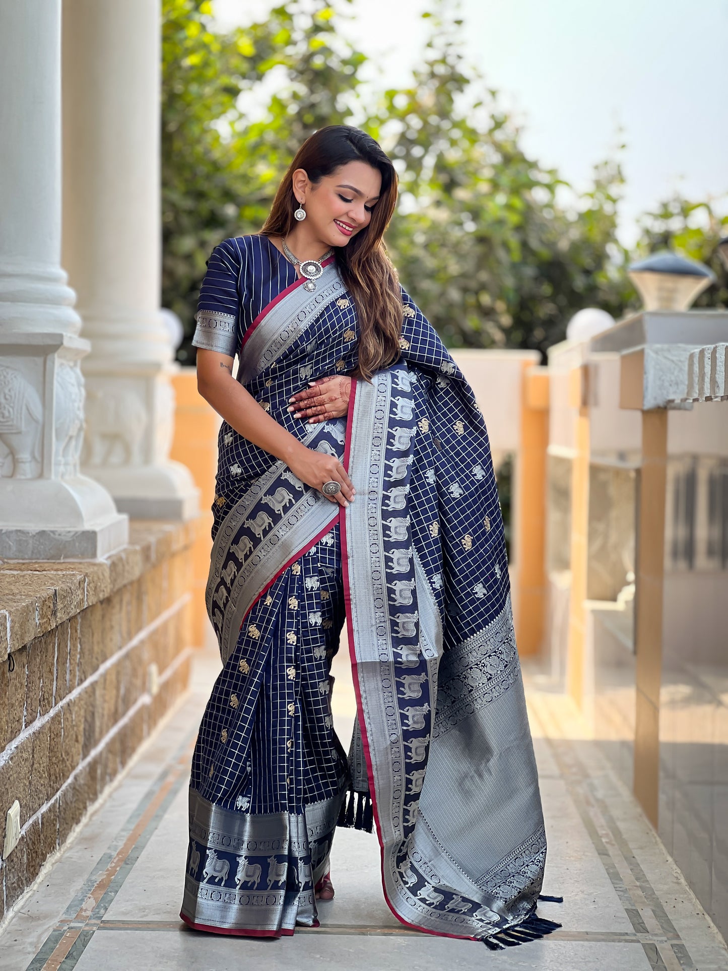 Banarasi Soft Silk Saree with Lustrous Zari Weave & Graceful Traditional Finish