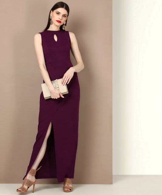 Women’s Wine Maxi Dress – Elegant Full-Length Dress for Casual, Party & Evening Wear
